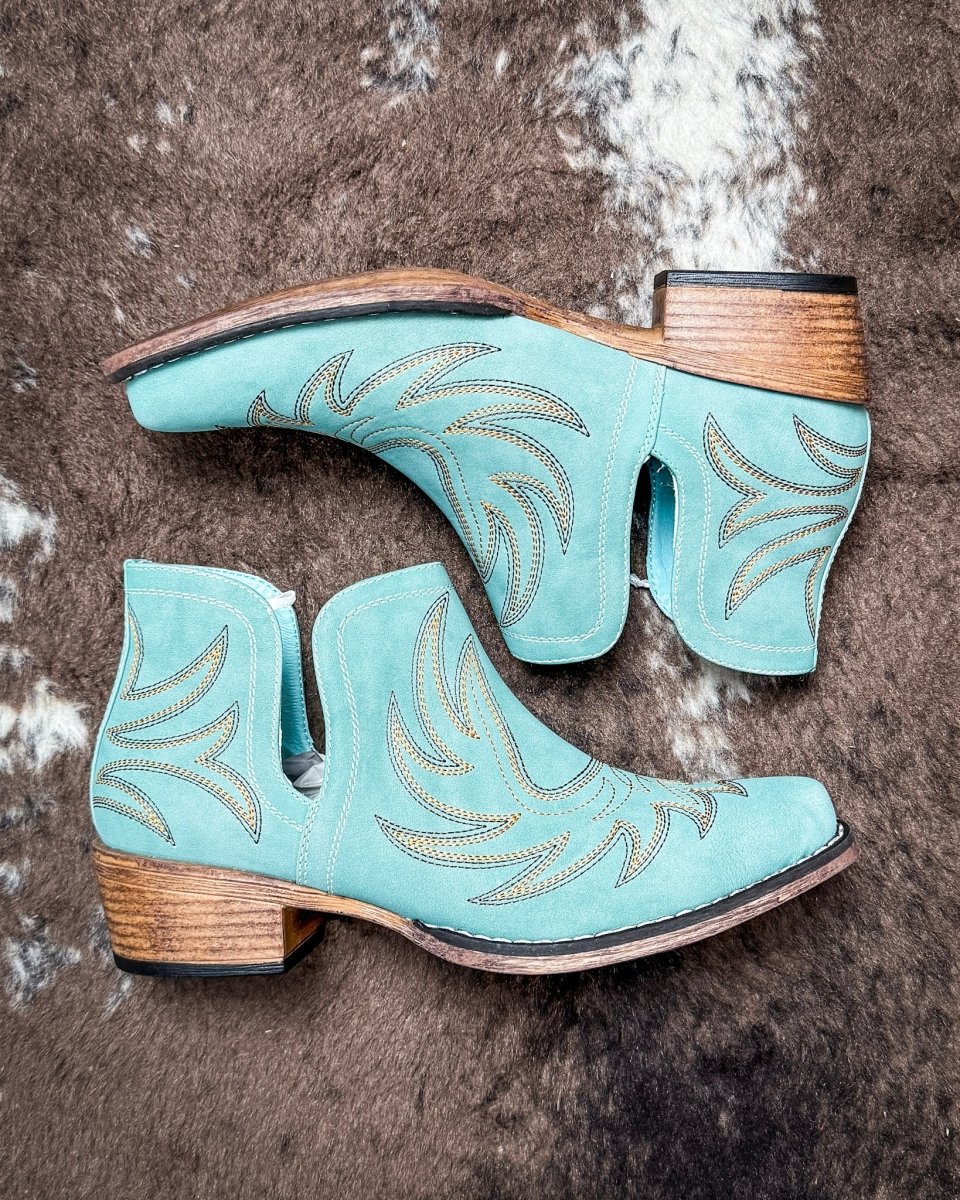 Ava Vintage Bootie in Blue by Roper