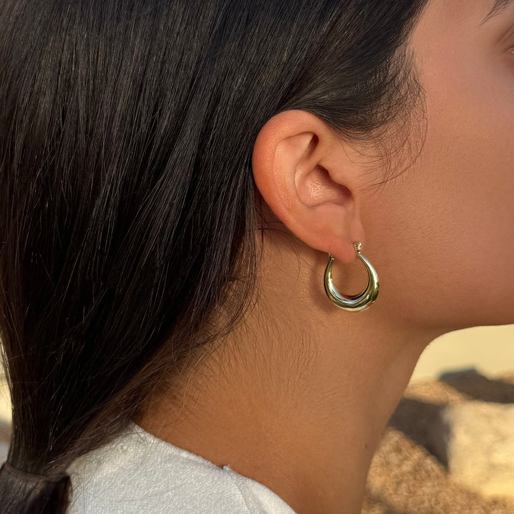 14k Gold Plated Set of 3 Hoop Earrings  Set