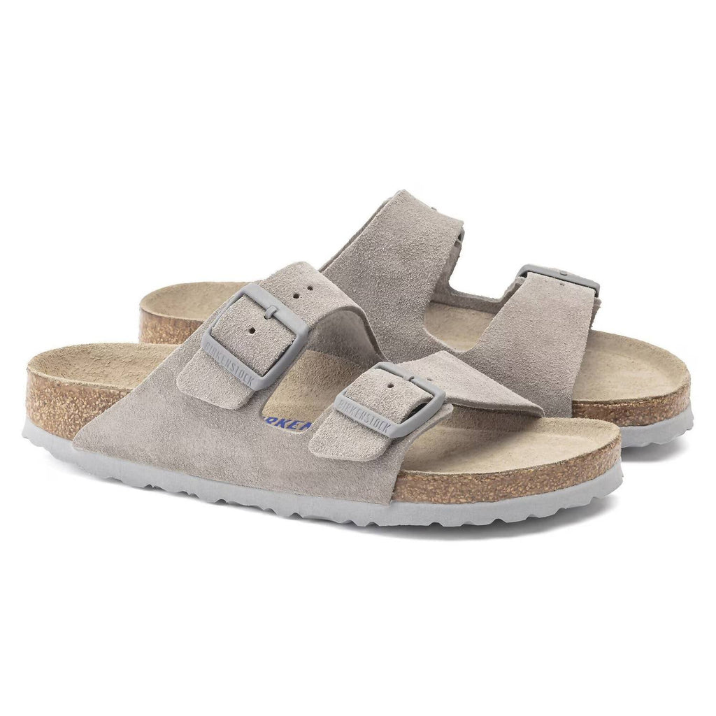 Unisex Arizona Soft Footbed Sandal In Stone Coin