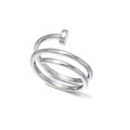 Silver Plated Nail Double Wrap Ring