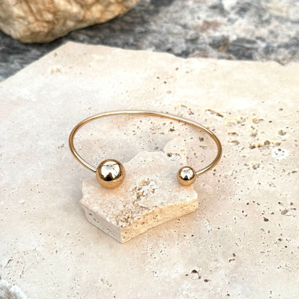 Gold Plated Spheres Cuff