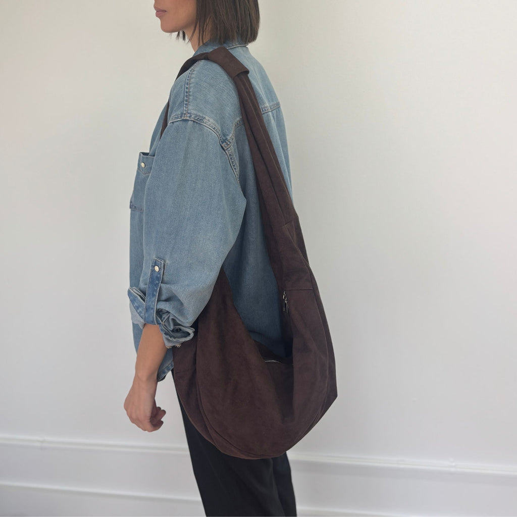 Dark Brown Moon Crossbody Bag