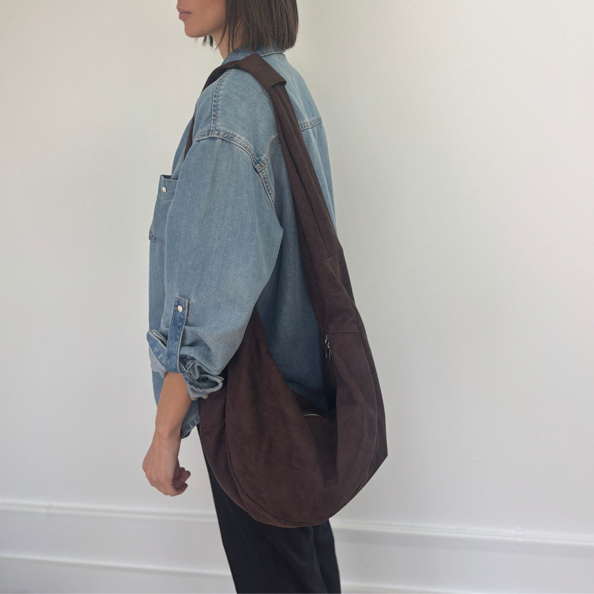 Dark Brown Moon Crossbody Bag