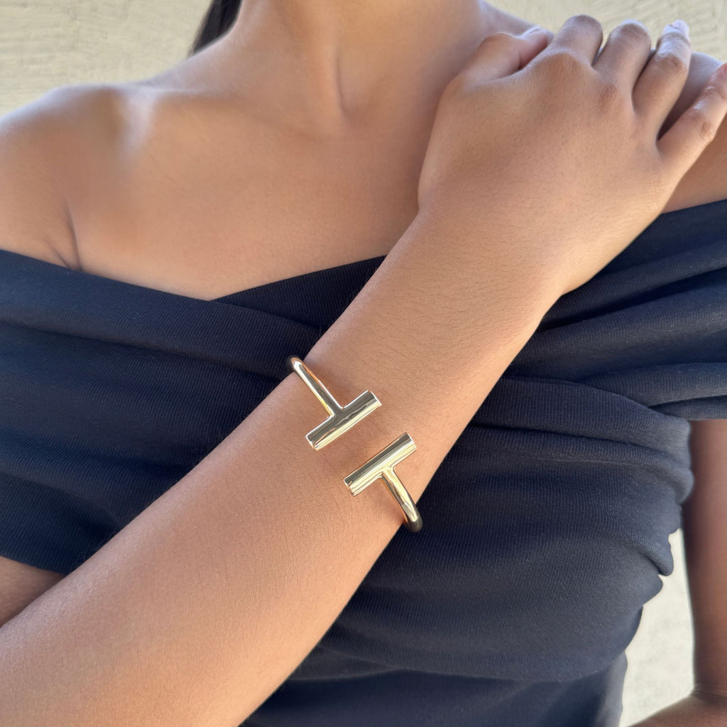 Gold Plated Bar Cuff