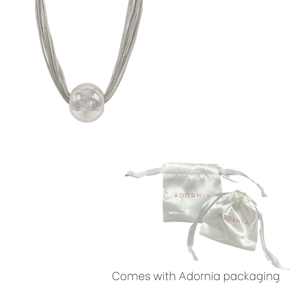 Silver Plated Multi Strand Ball Necklace