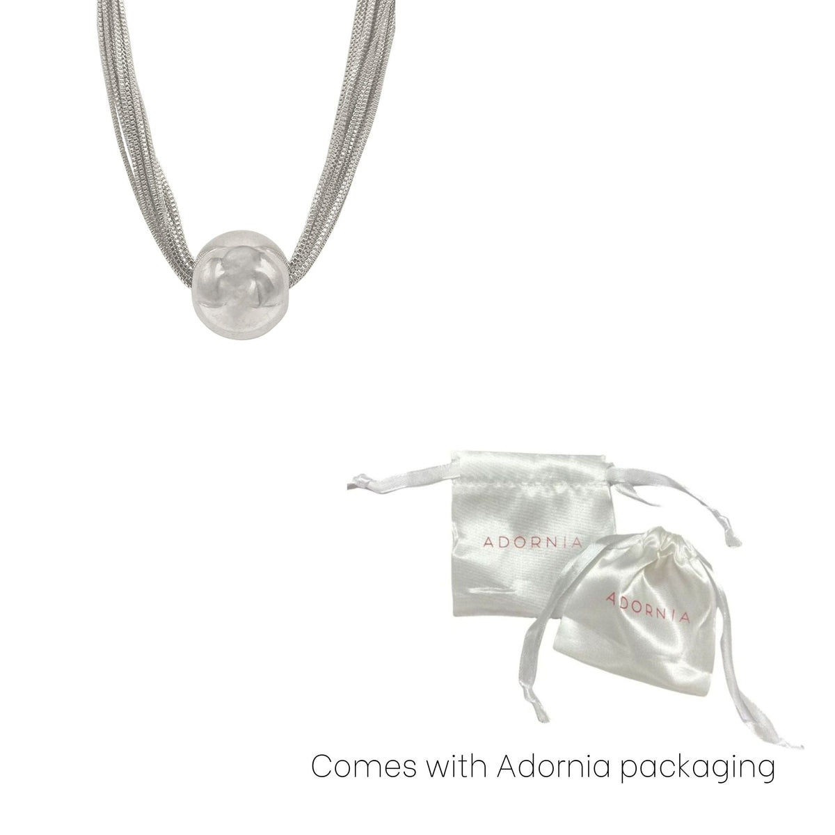 Silver Plated Multi Strand Ball Necklace