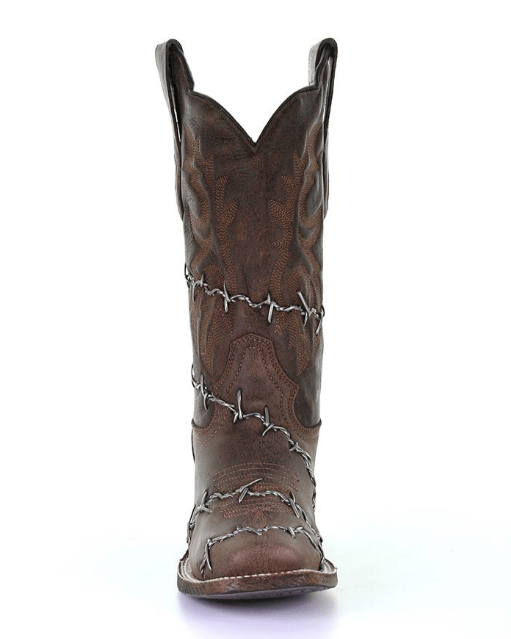 Barbed Trailblazer Square Toe Boots in Distressed Brown by Corral