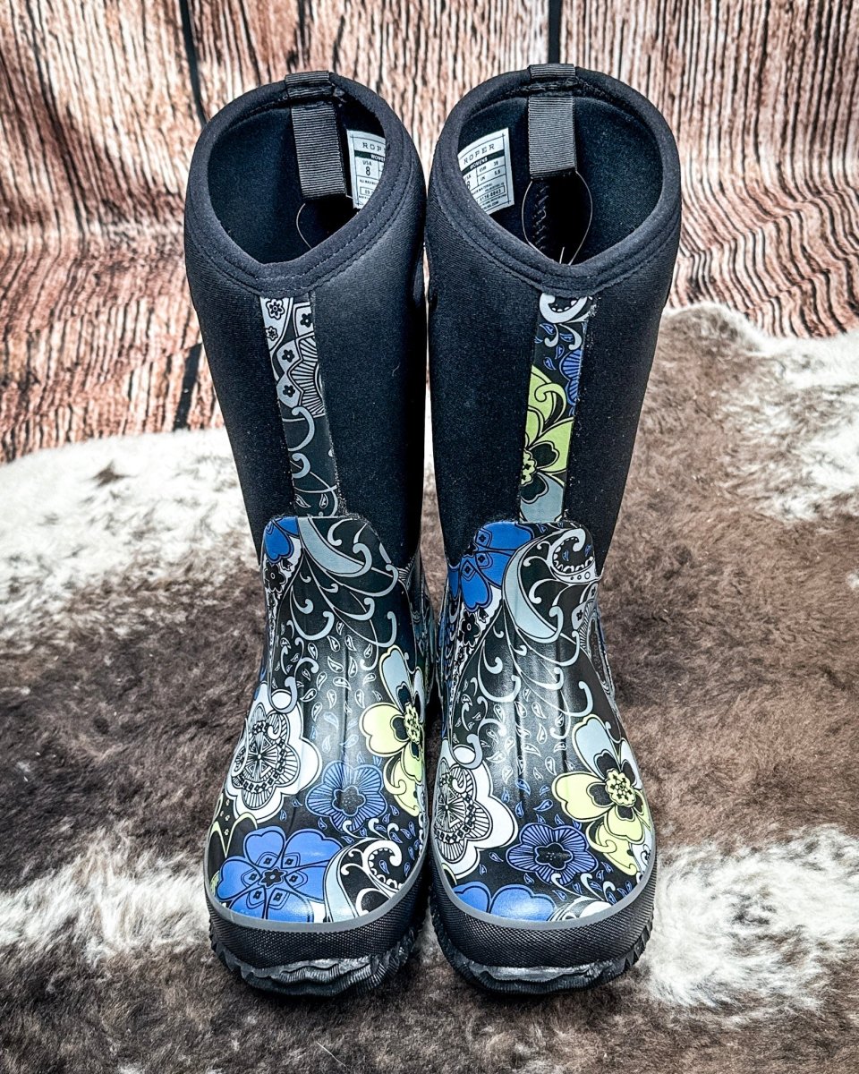 Barnyard Paisley Muck Boot in Blue by Roper
