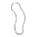 Silver Plated 10" 8mm Crystal Curb Chain Anklet silver