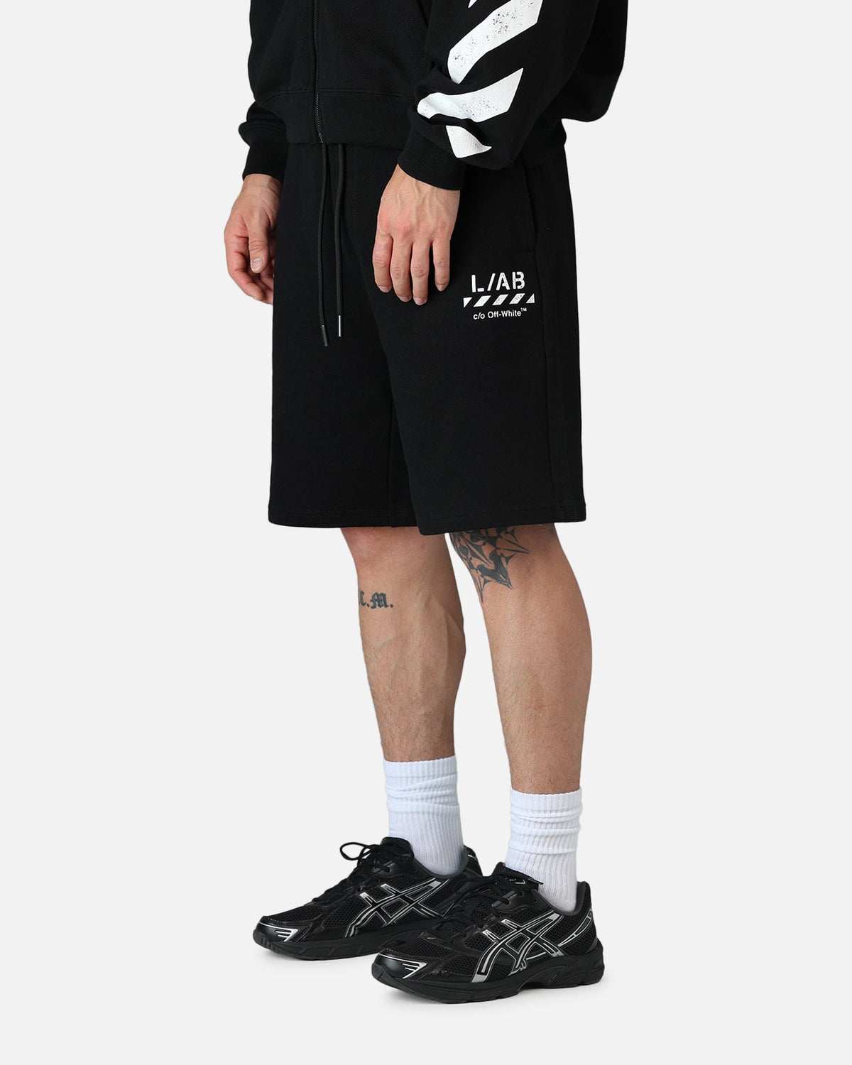 Off White Diag Sweat Shorts Black