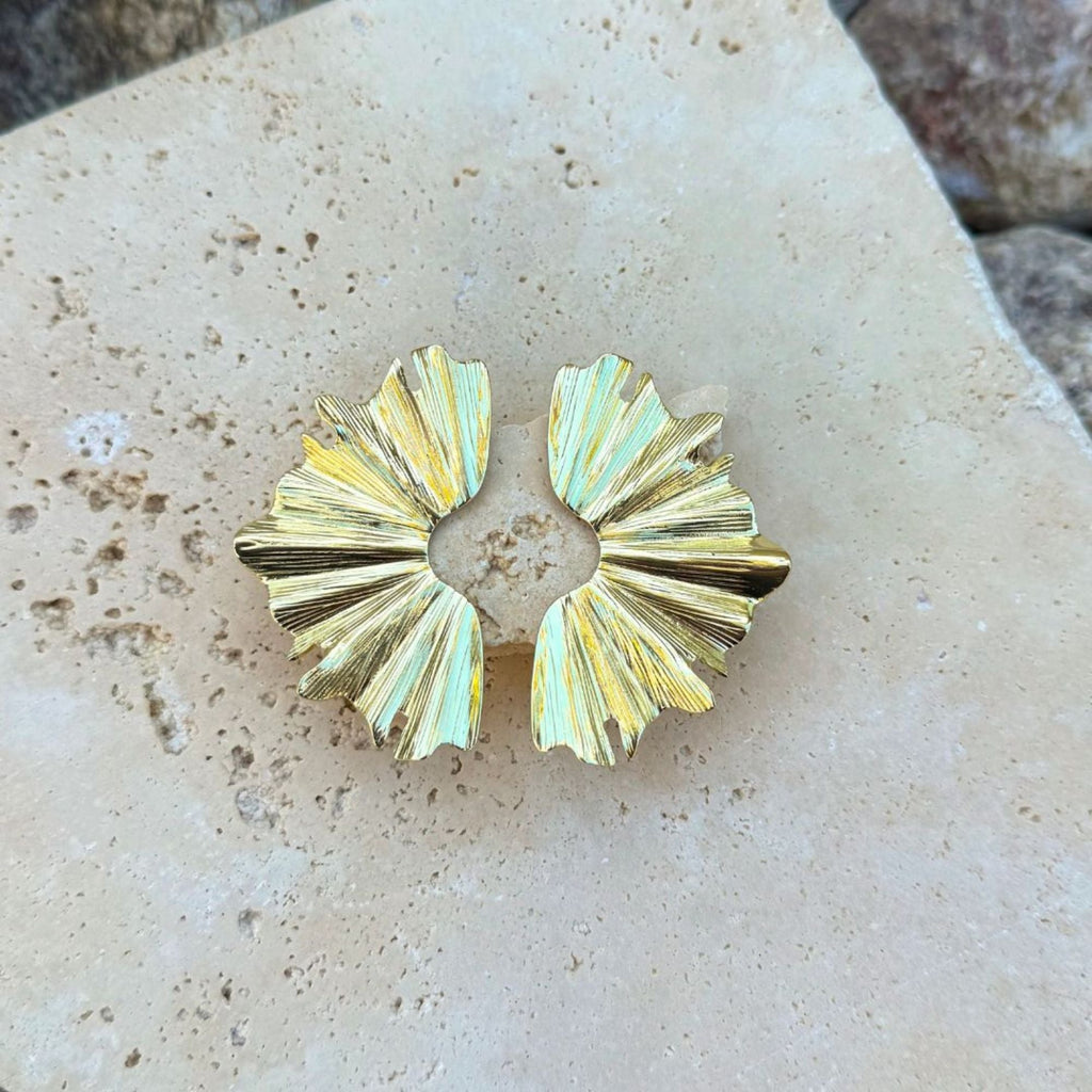 Gold Plated Wave Statement Earrings