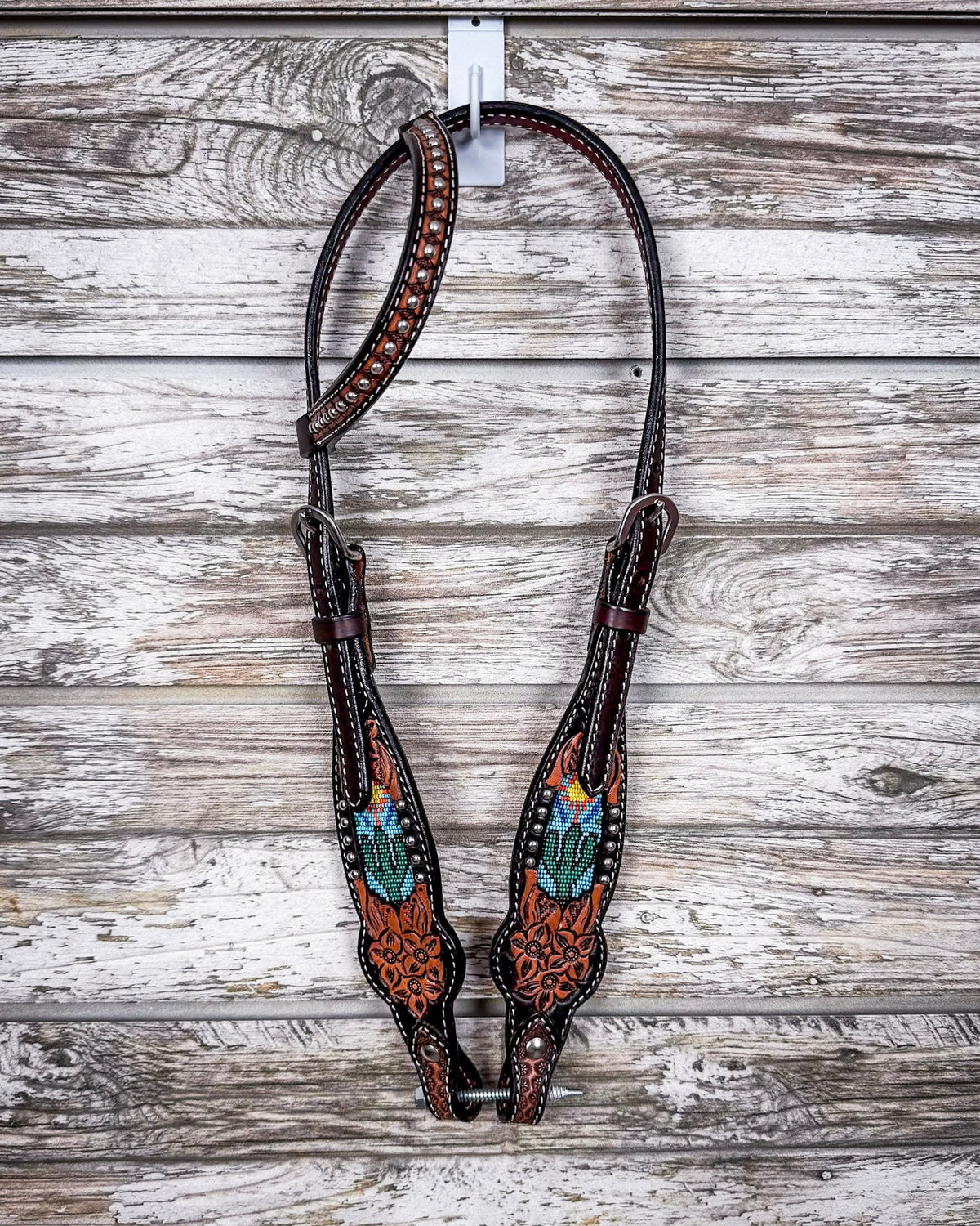 Beaded Cactus Breast Collar and Headstall - Pieces Sold Separate