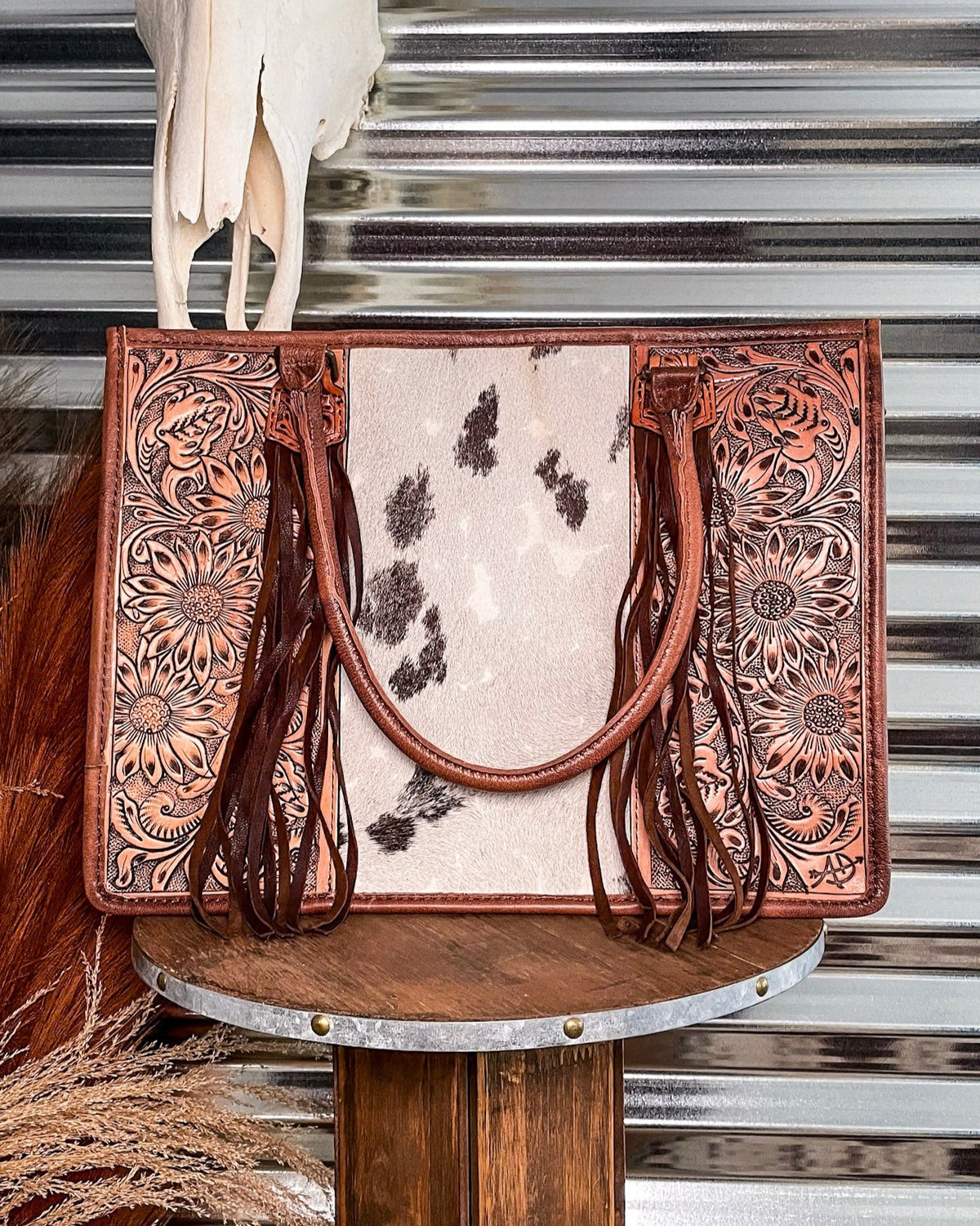 Betsy Hand Tooled Leather Tote Bag