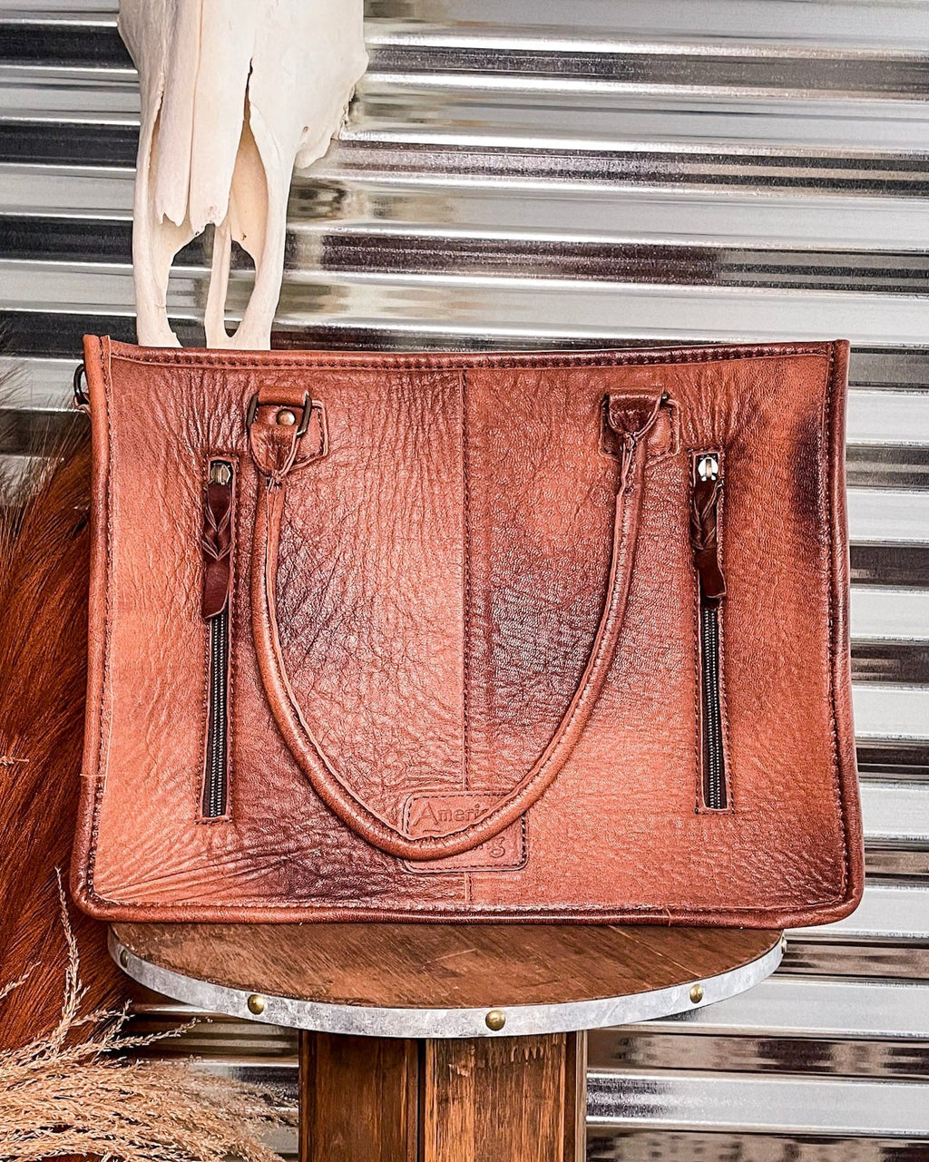 Betsy Hand Tooled Leather Tote Bag