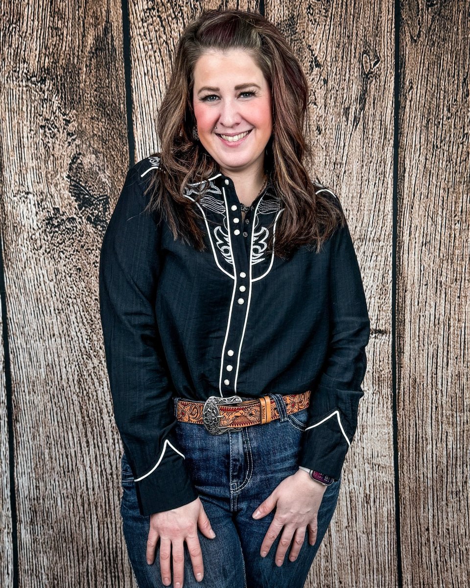 Blackwood Pearl Snap Western Shirt in Black by Lucky and Blessed
