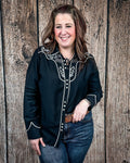 Blackwood Pearl Snap Western Shirt in Black by Lucky and Blessed