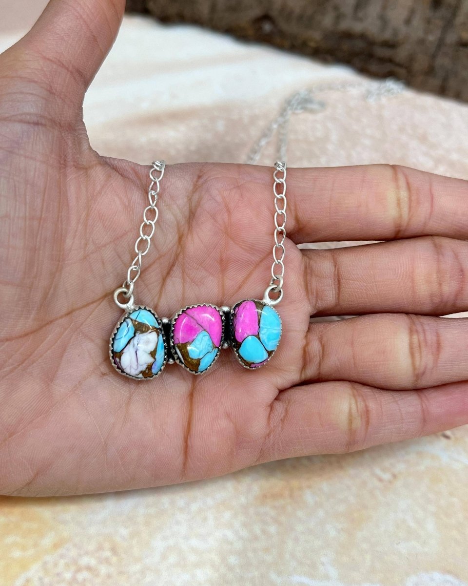 Blush Horizon Cotton Candy Sterling Silver Necklace