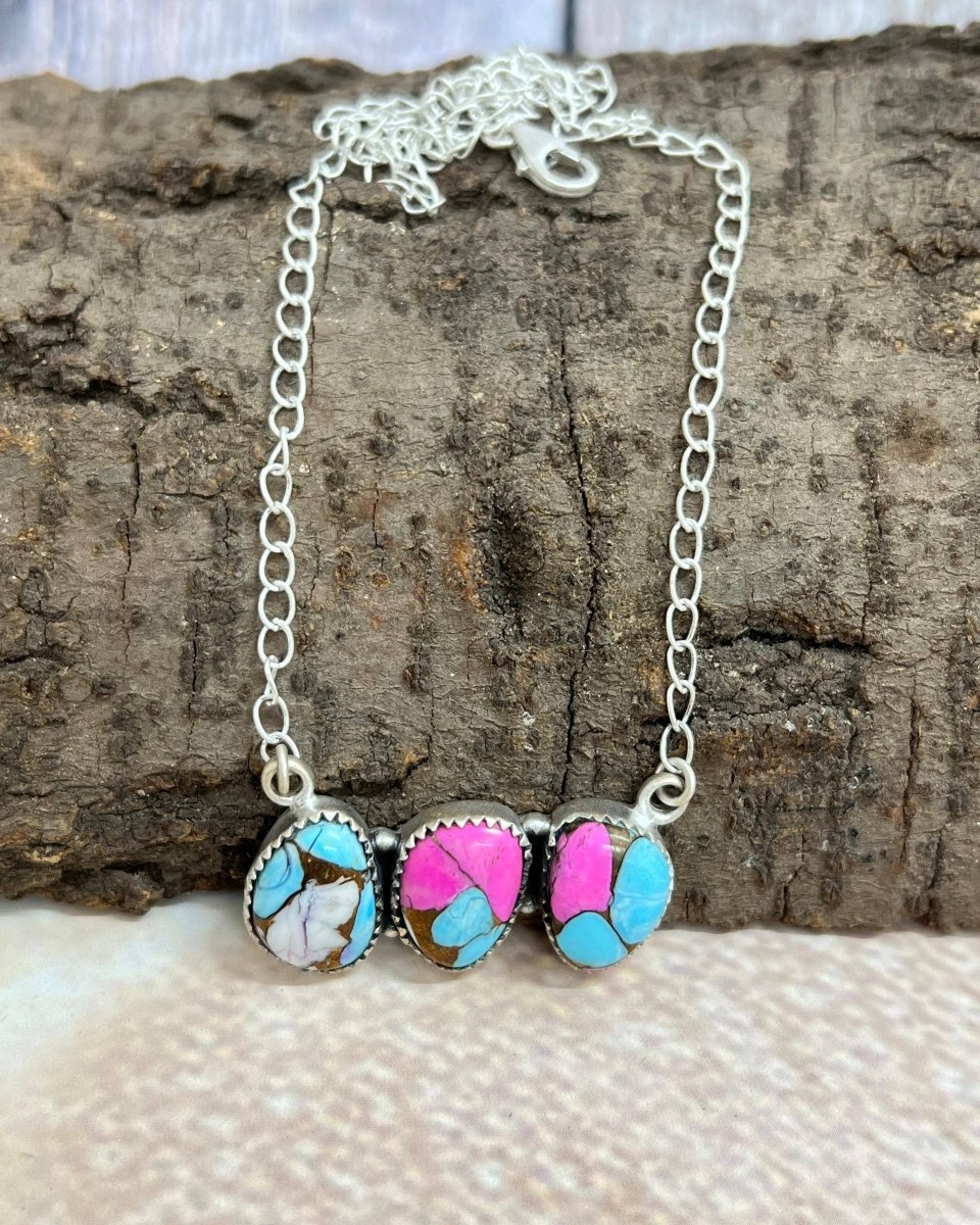 Blush Horizon Cotton Candy Sterling Silver Necklace
