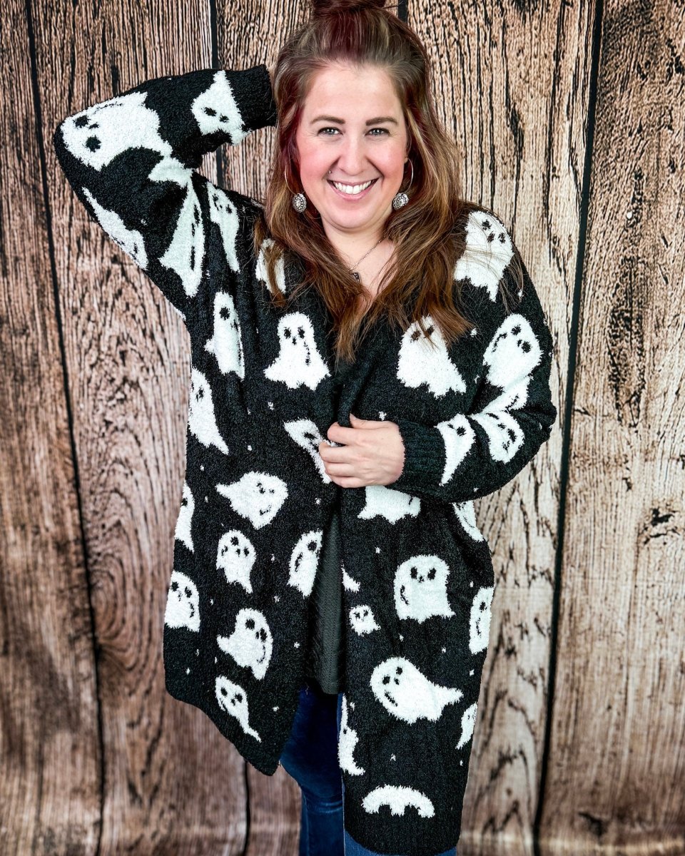 Boo Crew Reversible Cloud Cardigan in Ghost by Blakeley
