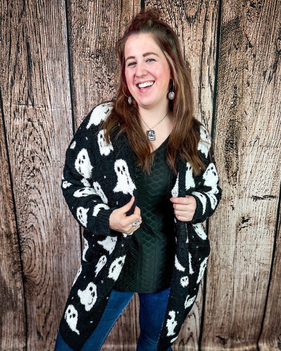 Boo Crew Reversible Cloud Cardigan in Ghost by Blakeley