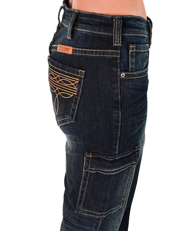 Boot Stitch Cargo Bootcut Jeans by Cowgirl Tuff