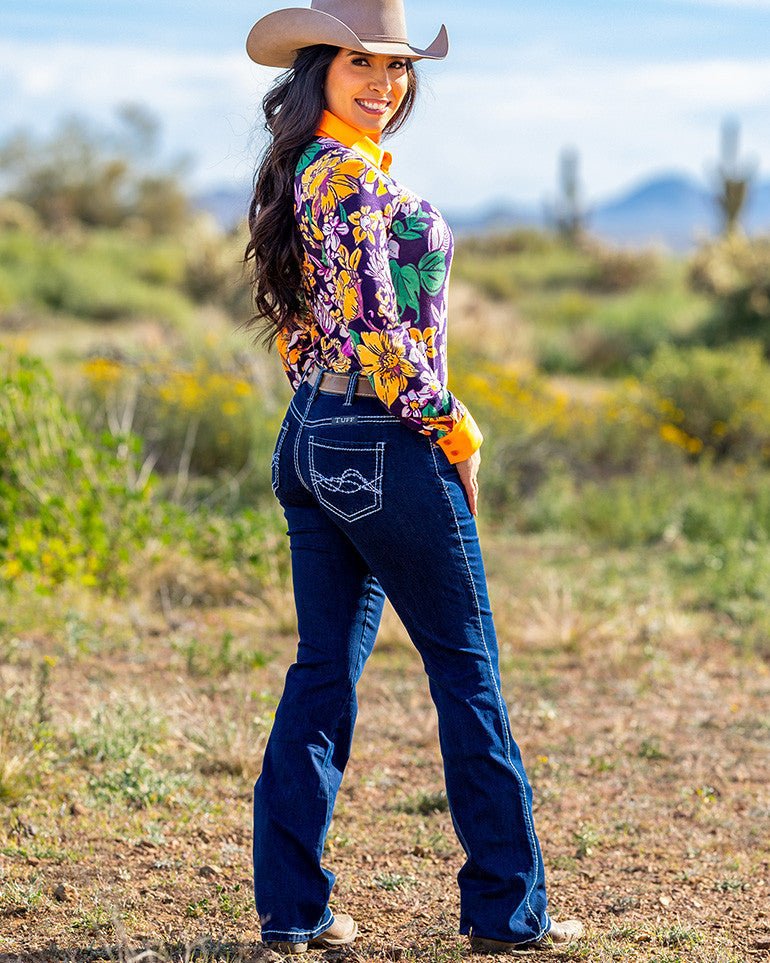 Breathe Edgy Dark Bootcut Jeans by Cowgirl Tuff