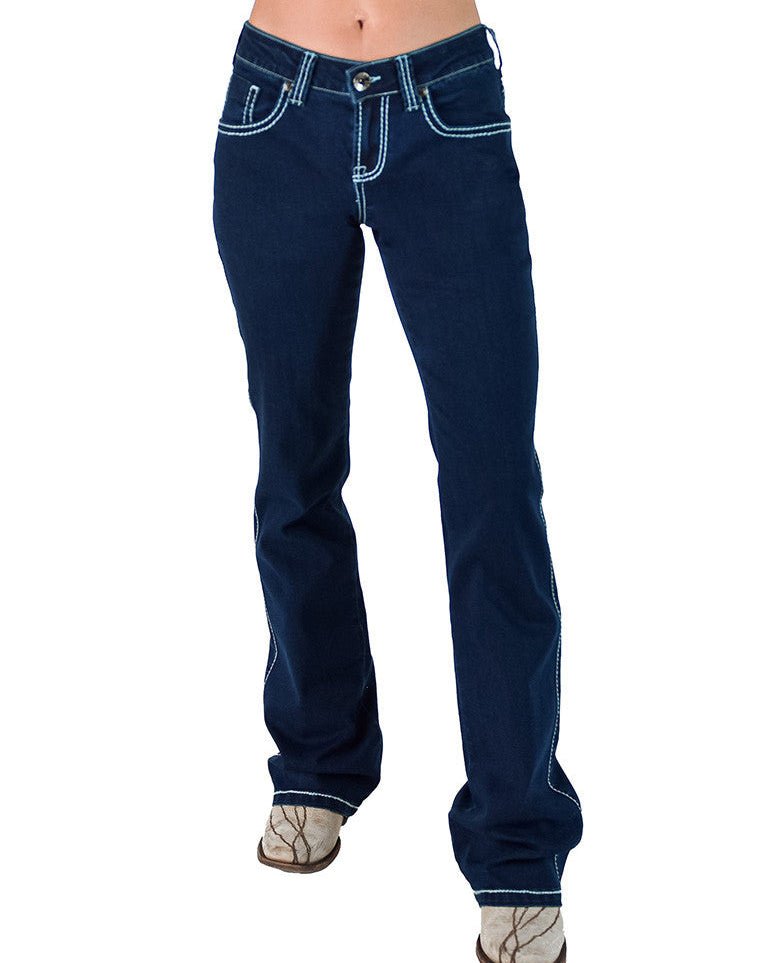 Breathe Edgy Dark Bootcut Jeans by Cowgirl Tuff