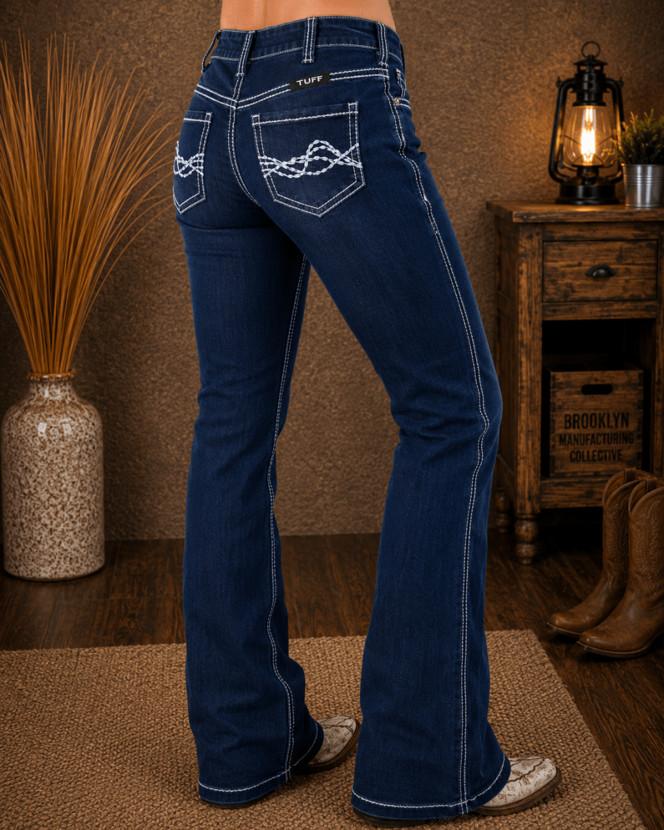 Breathe Edgy Dark Bootcut Jeans by Cowgirl Tuff