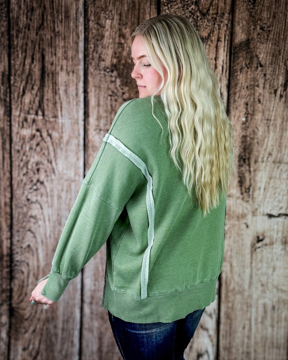 Bridle Path Embroidered Pullover in Sage