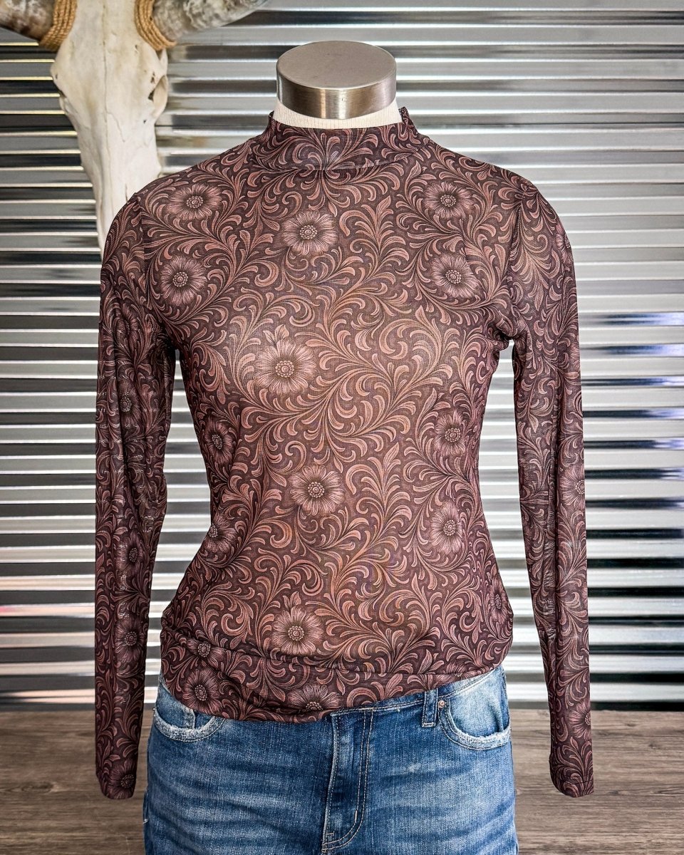 Bronzed Bloom Mesh Top by Sterling Kreek
