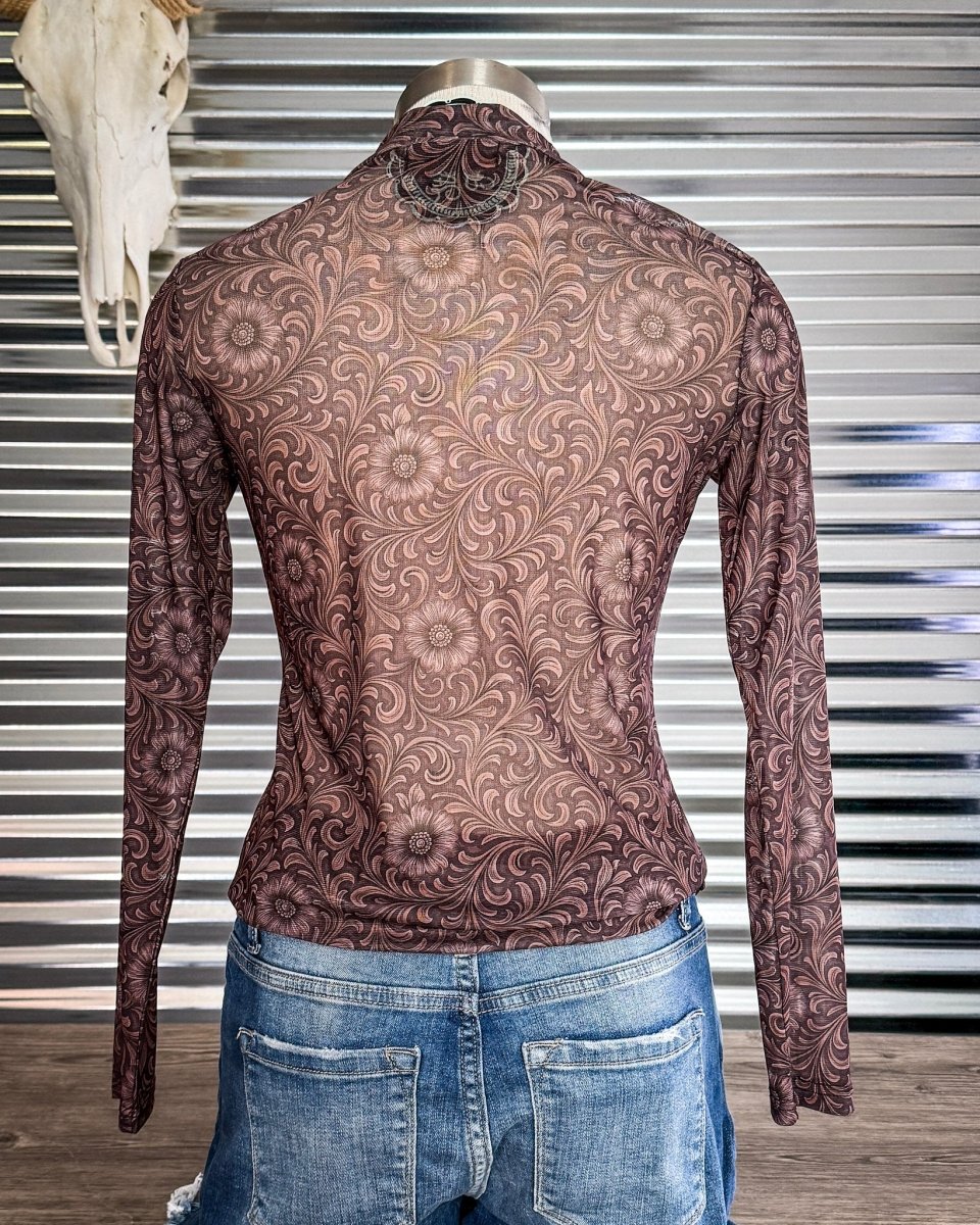 Bronzed Bloom Mesh Top by Sterling Kreek