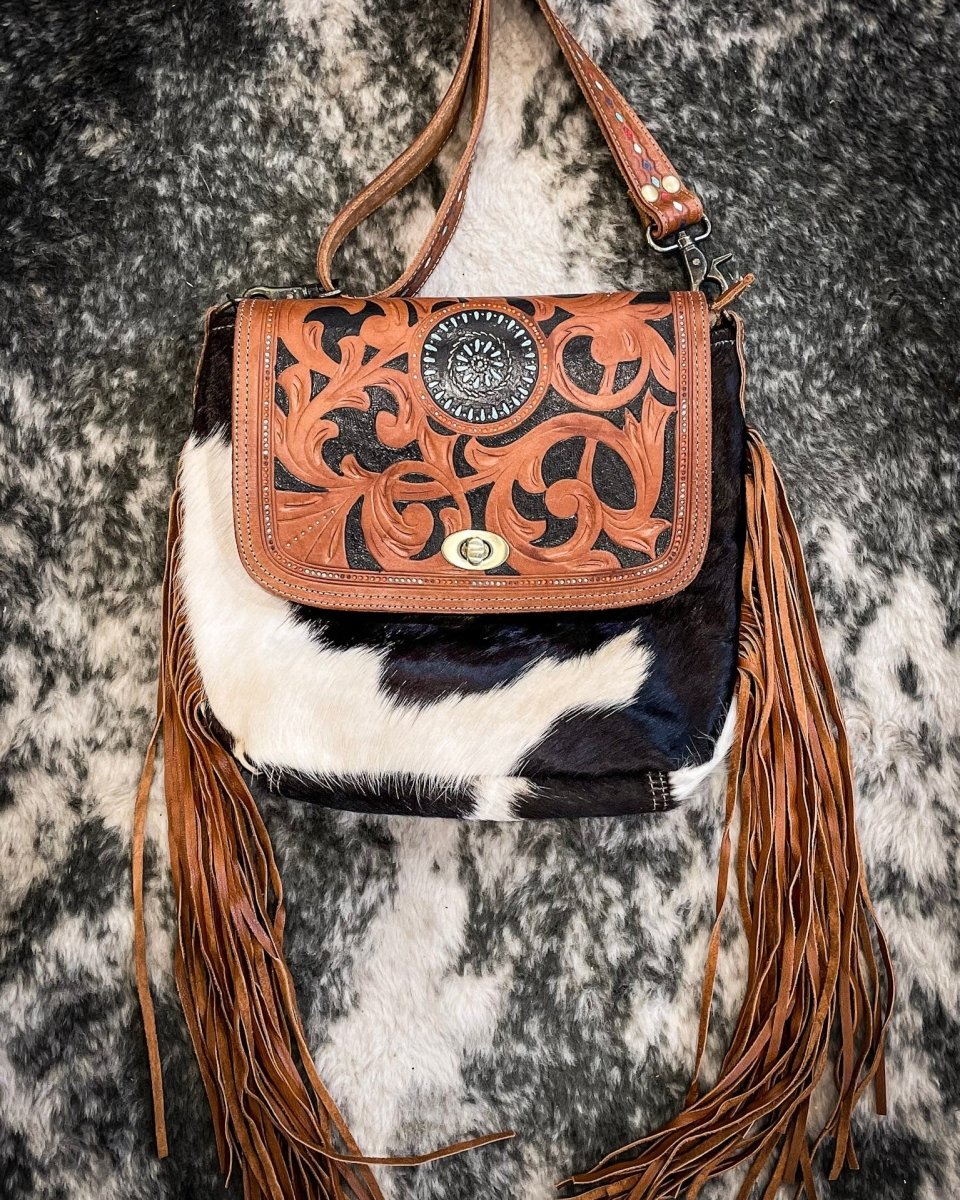 Brown Boughs Hand-Tooled Bag by Myra Bag