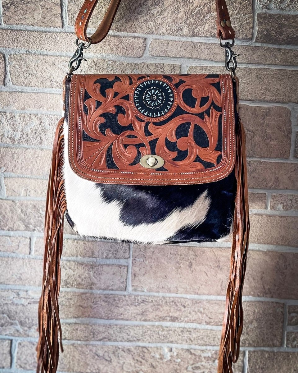 Brown Boughs Hand-Tooled Bag by Myra Bag