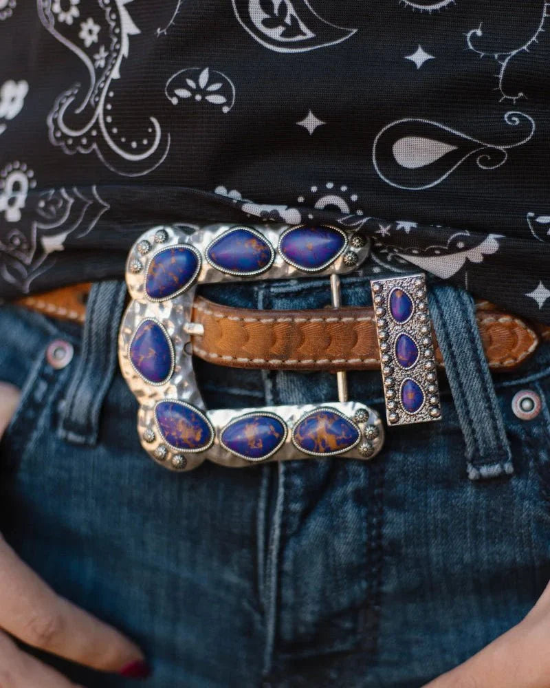 Buckle Up Fashion Belt Buckle in Purple