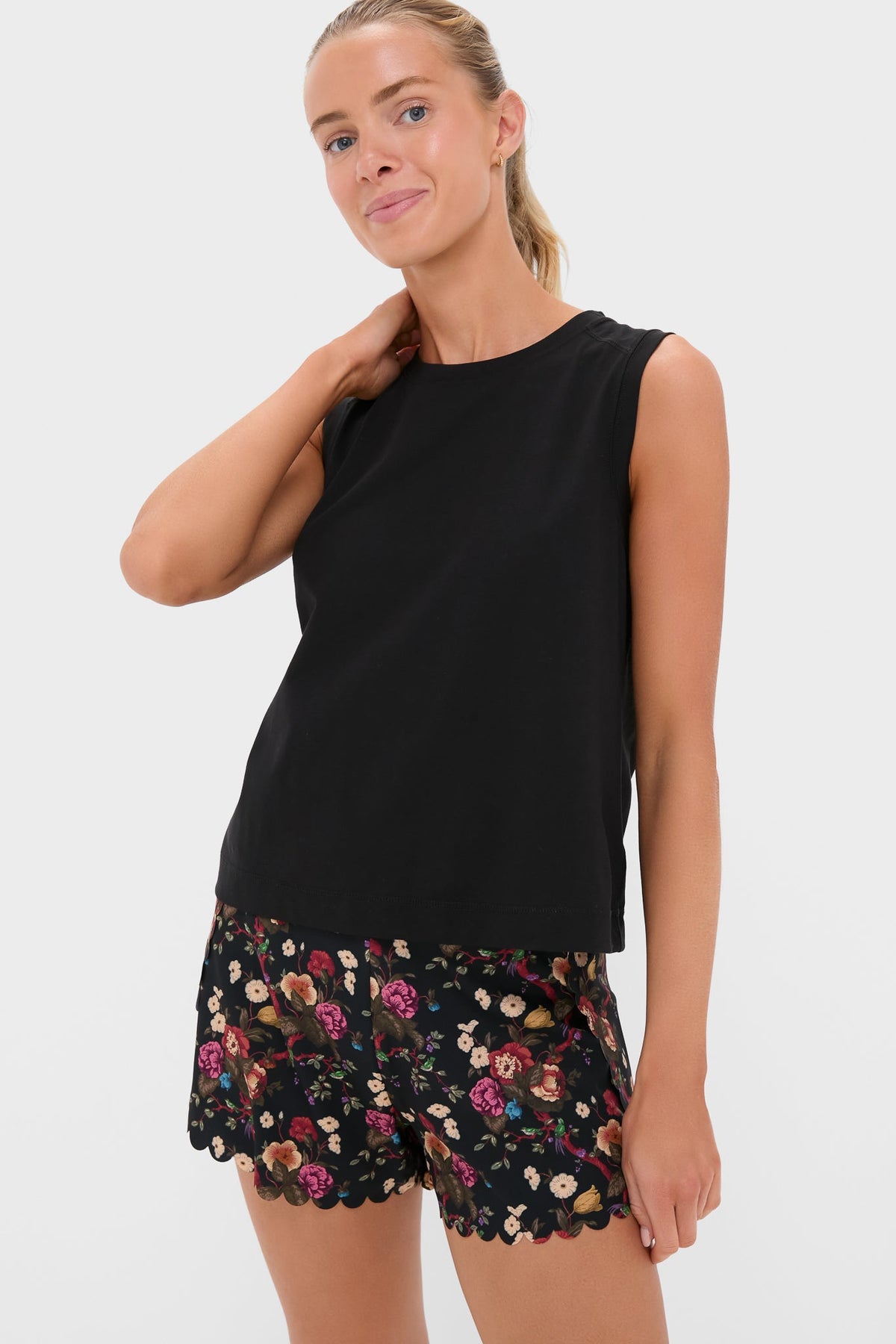 Black Performance Cotton Sasha Tank