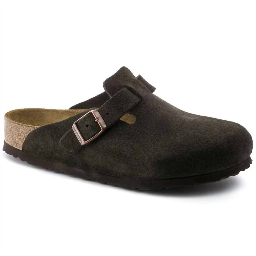 Women's Boston Soft Footbed Clog In Mocha Suede