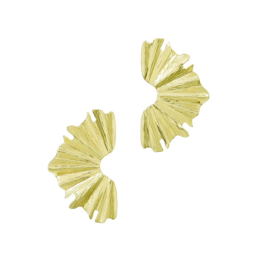 Gold Plated Wave Statement Earrings