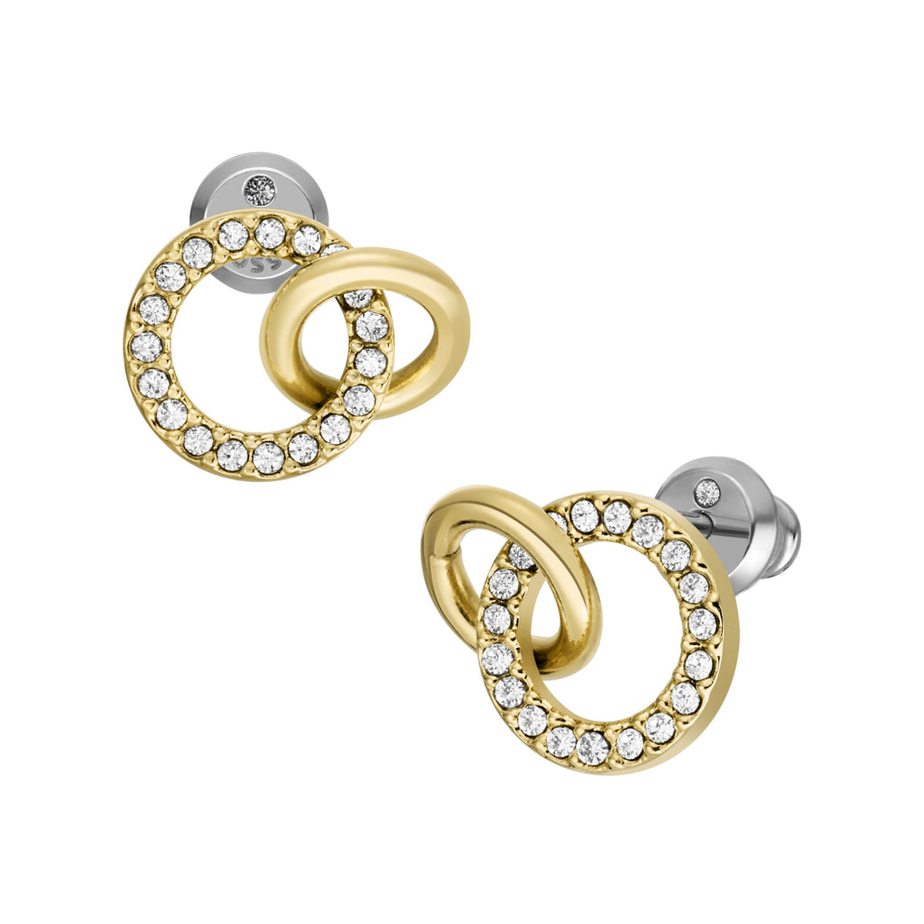 Fossil Women's Hazel Icons Gold-Tone Stainless Steel Stud Earrings