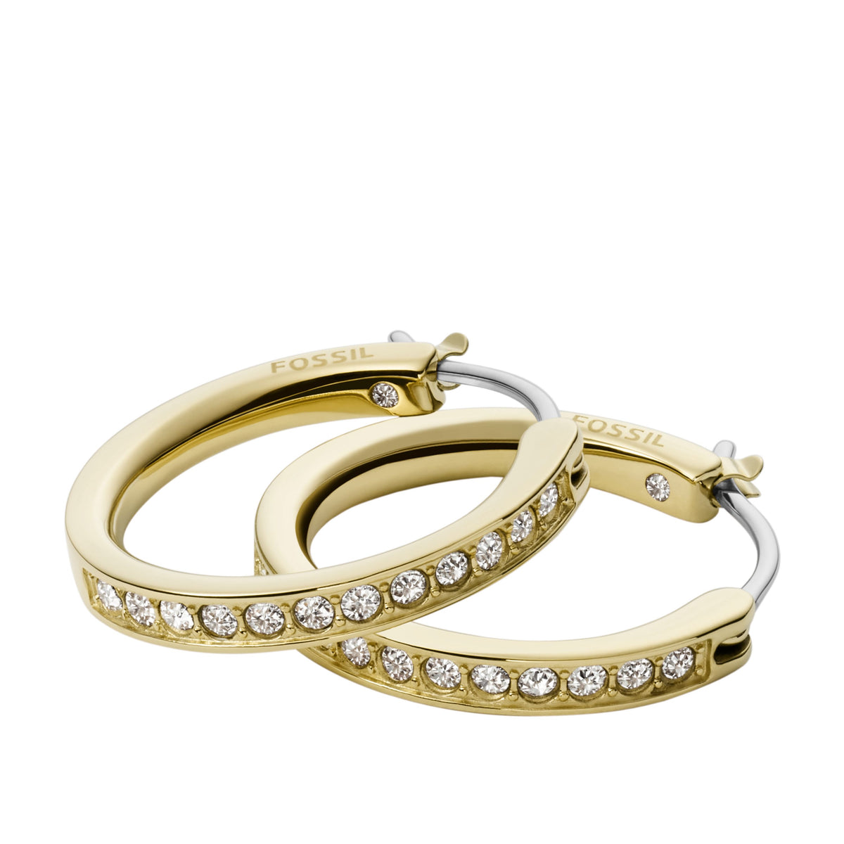 Fossil Women's Gold-Tone Stainless Steel Hoop Earrings