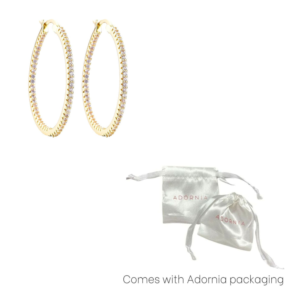 14k Gold Plated CZ Infinity Hoop Earrings