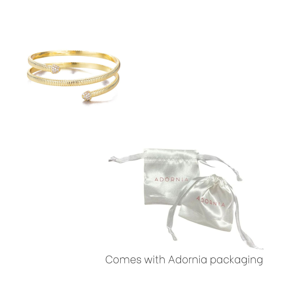 14k Gold Plated Crystal Wrap Cuff