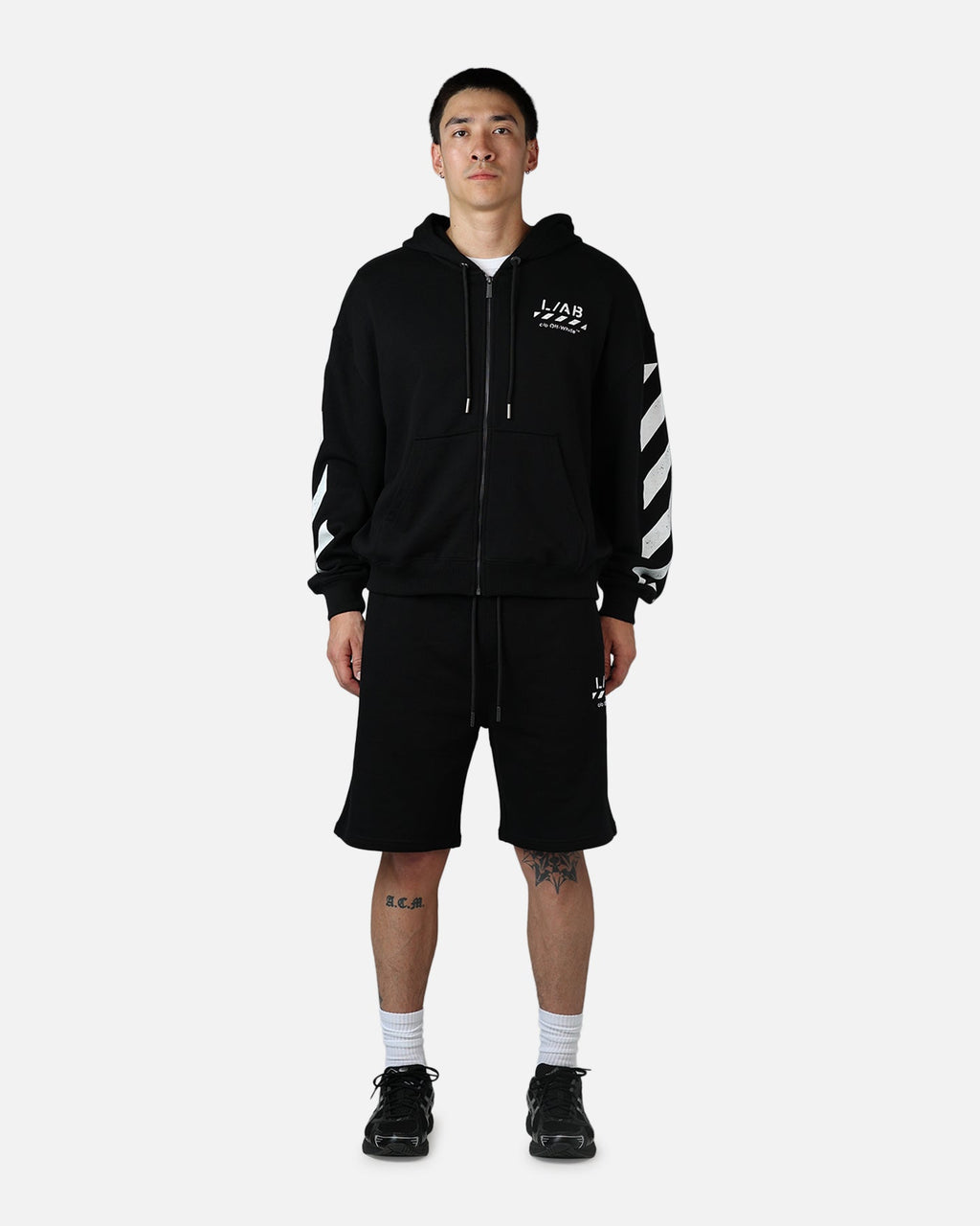 Off White Diag Sweat Shorts Black