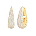 14k Gold Plated CZ Secure Hinge Hoop