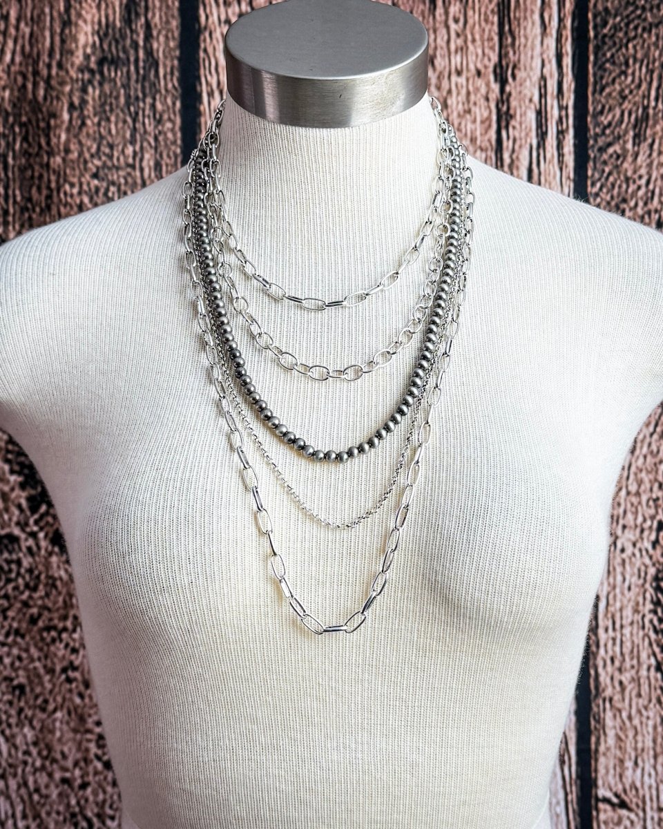 Calder Five Strand Chain Fashion Necklace Set