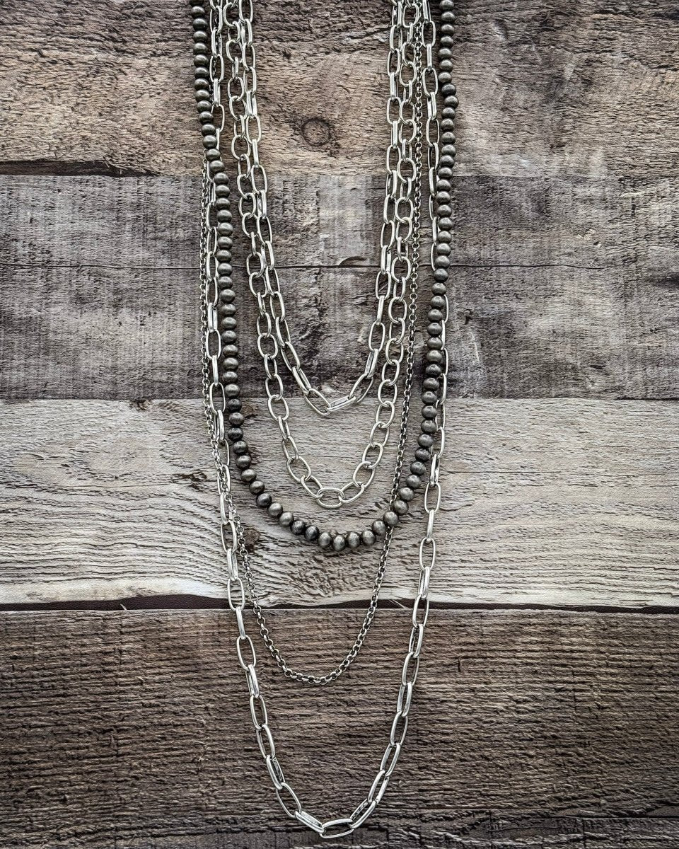 Calder Five Strand Chain Fashion Necklace Set
