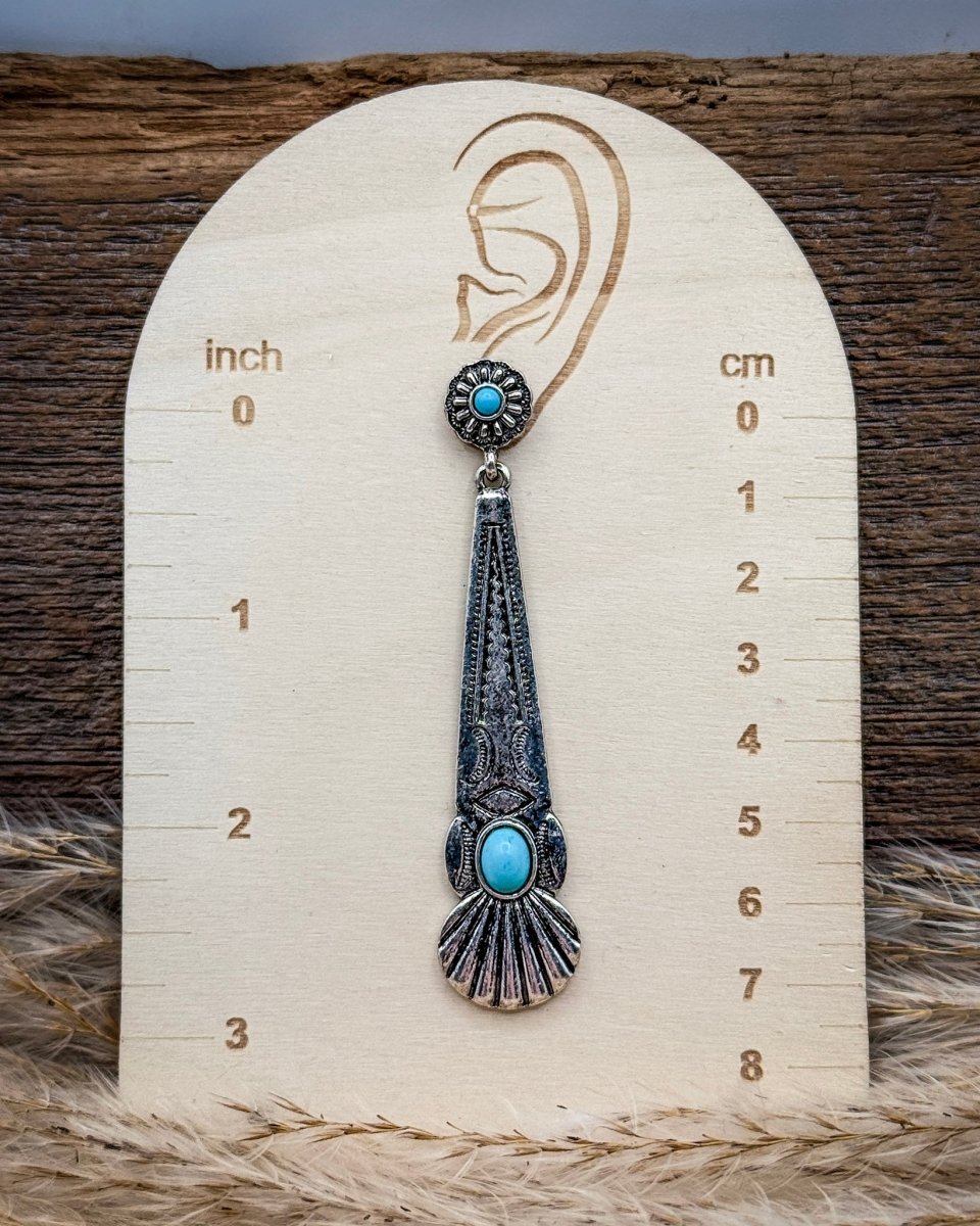Calista Aqua Stone Fashion Dangle Earrings