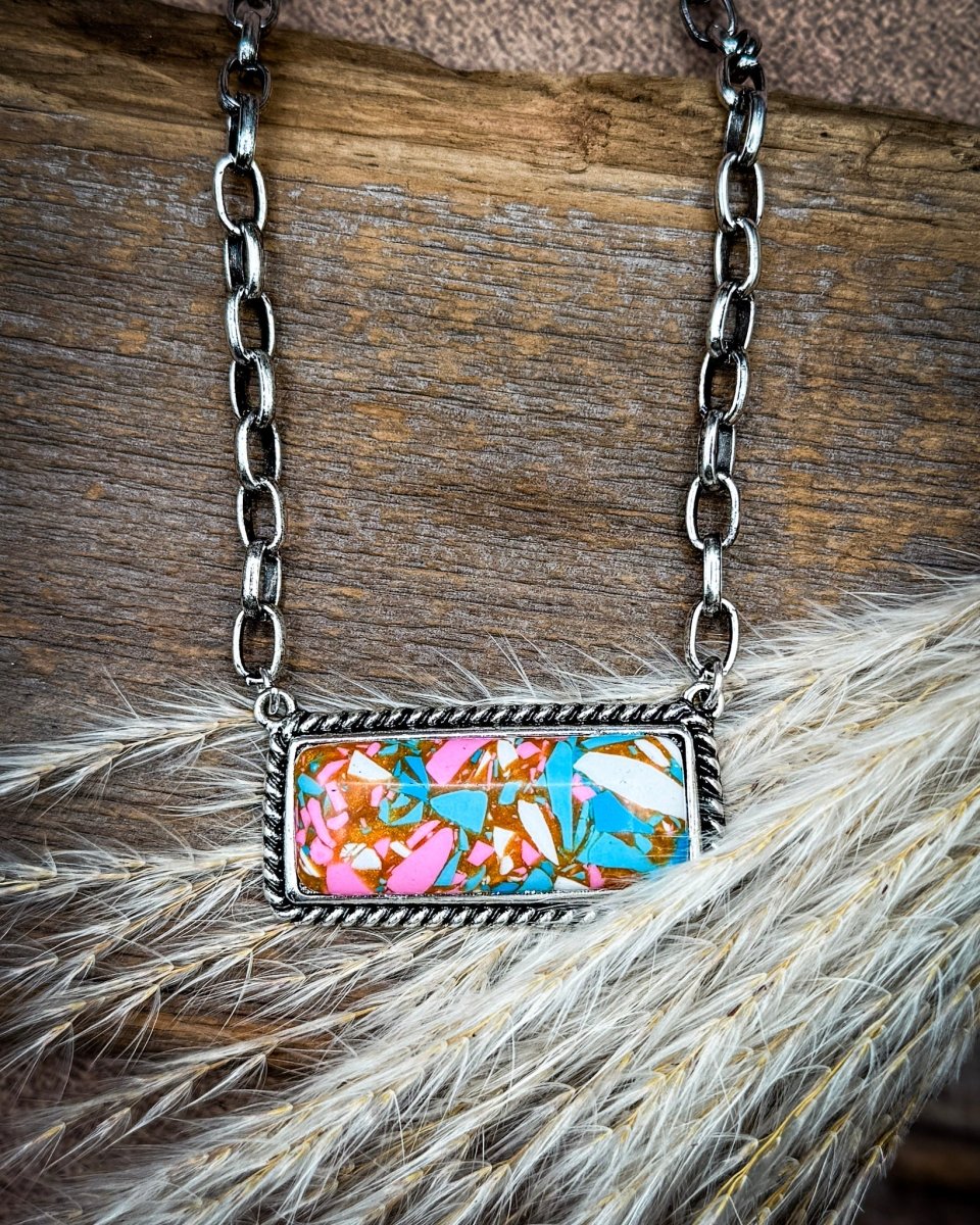 Calla Stone Bar Fashion Necklace