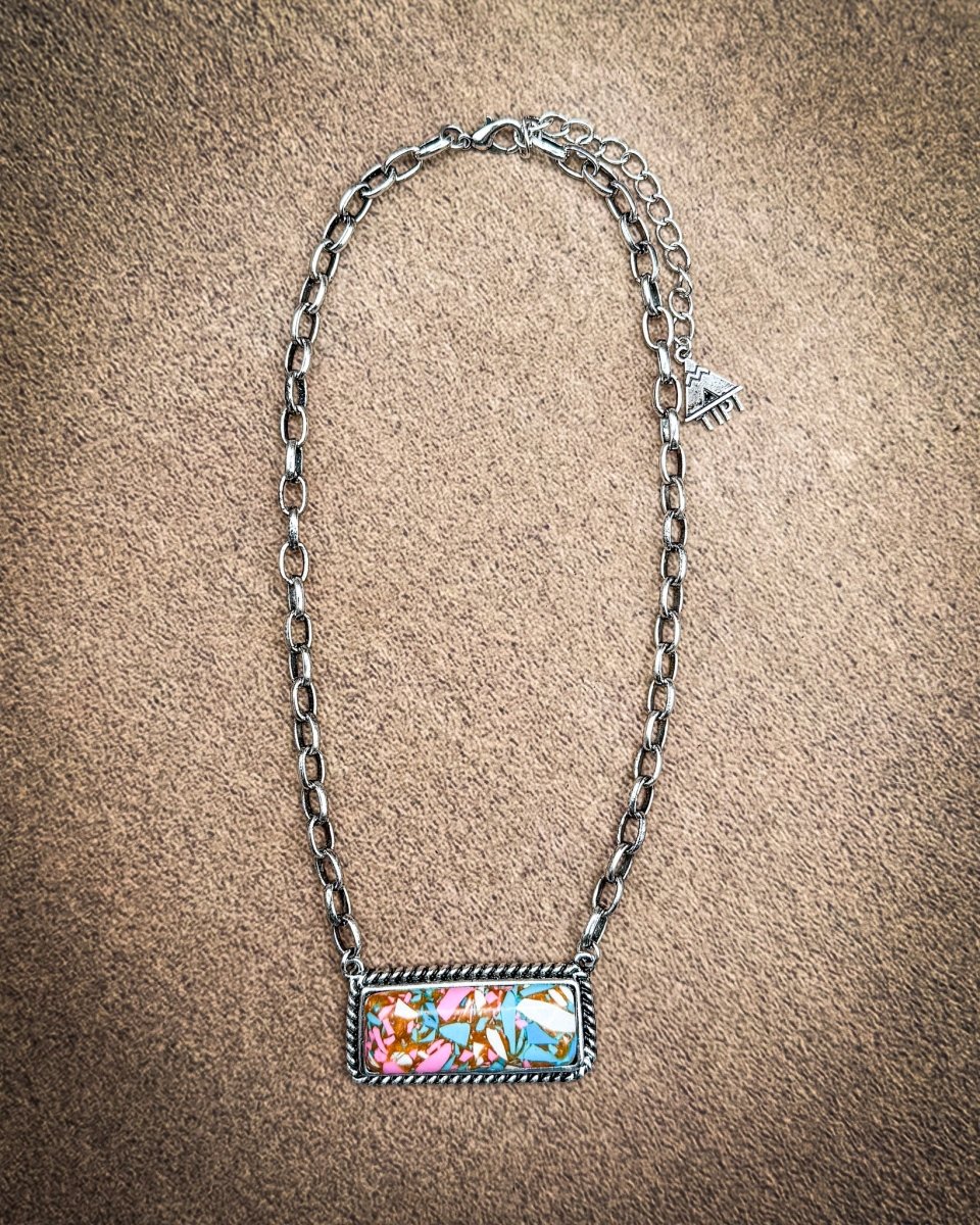 Calla Stone Bar Fashion Necklace
