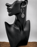 Calypso Concho Fashion Hoop Earrings in Cream
