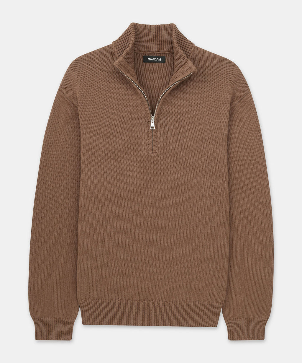 Cotton Relaxed Quarter Zip Sweater